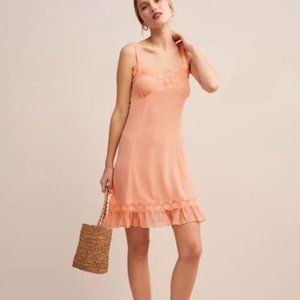 Rouje Carole Pink/Peach Silk Slip Dress